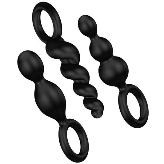 SATISFYER - ANAL PLUGS SET 3 PCS NEGRO - Optelum