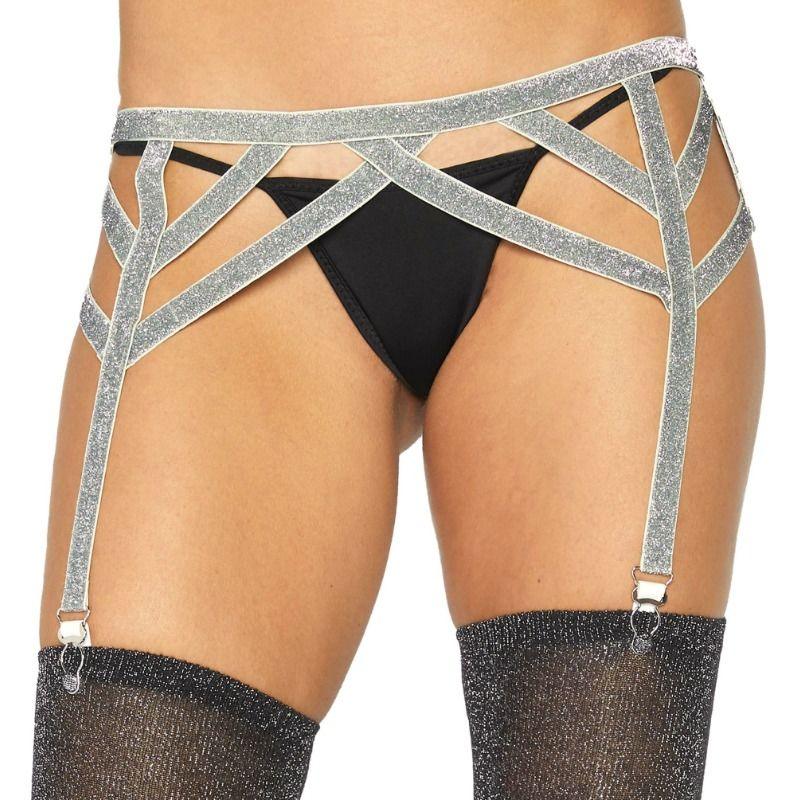 LEG AVENUE - LIGUERO LUREX PLATEADO TALLA UNICA - Optelum