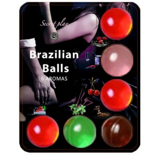 SECRETPLAY - 6 HOT BALLS LUBRICANTE CON AROMA DE FRUTAS - Optelum