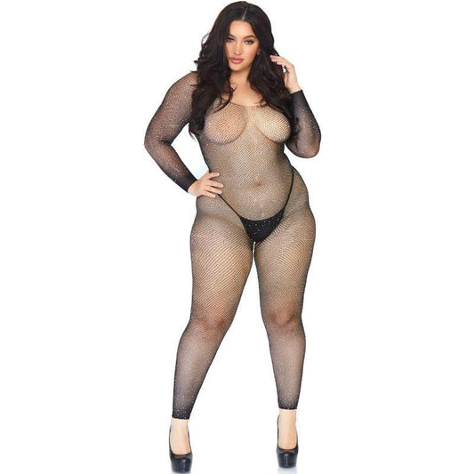 LEG AVENUE - BODYSTOCKING EN RED CON BRILLANTE 1X-2X - Optelum