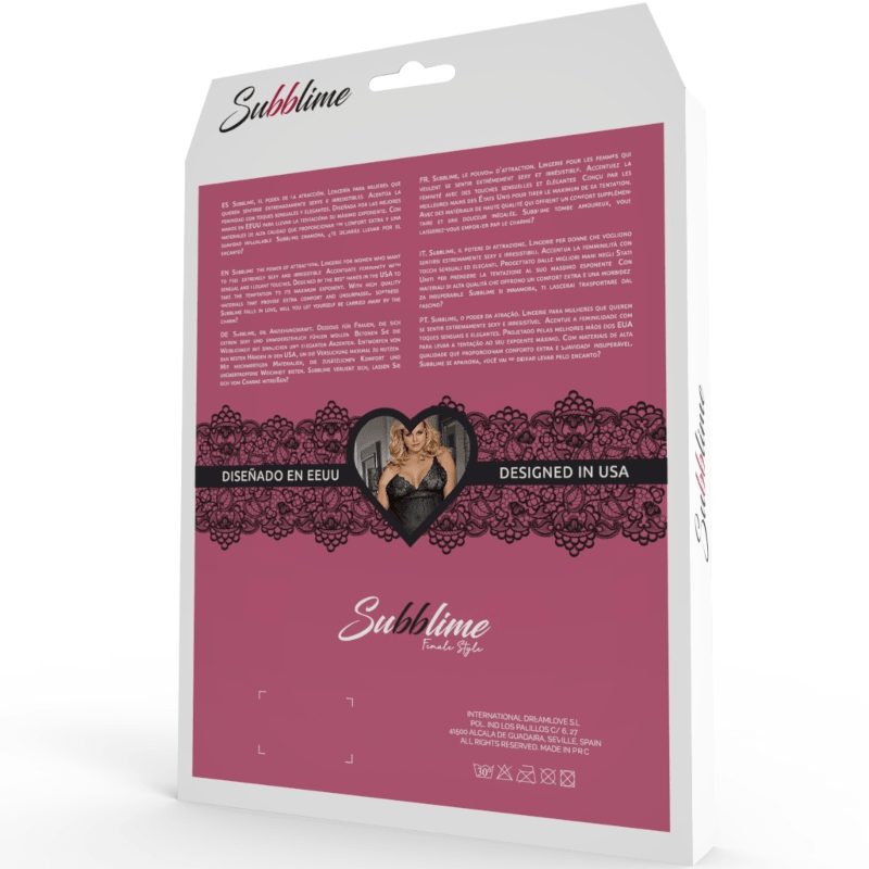 SUBBLIME - FETISH TEDDY MANGA CORTA TALLA GRANDE - Optelum