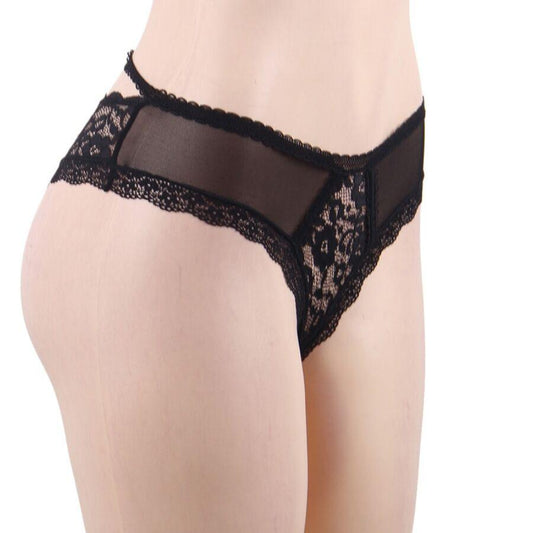 QUEEN LINGERIE - PANTIES DE ENCAJE FLORAL S/M - Optelum