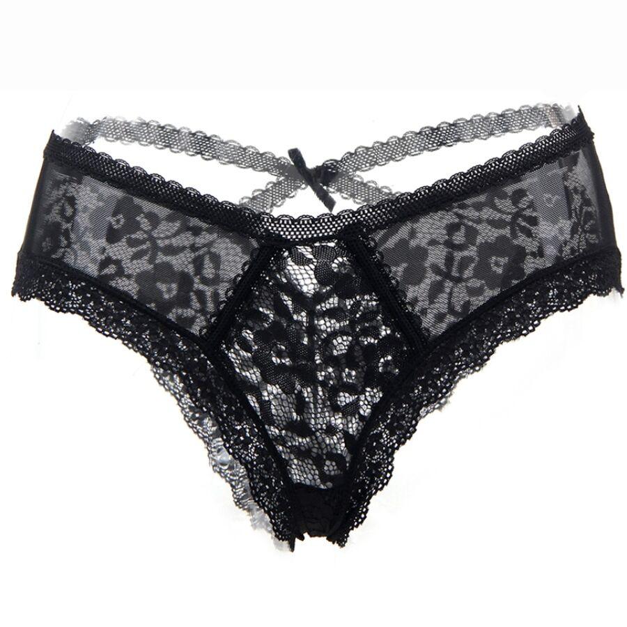 QUEEN LINGERIE - PANTIES DE ENCAJE FLORAL S/M - Optelum