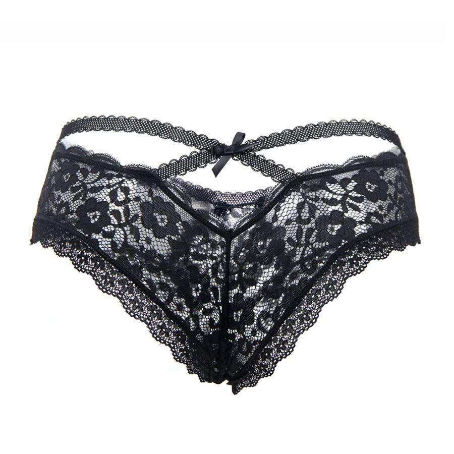 QUEEN LINGERIE - PANTIES DE ENCAJE FLORAL S/M - Optelum