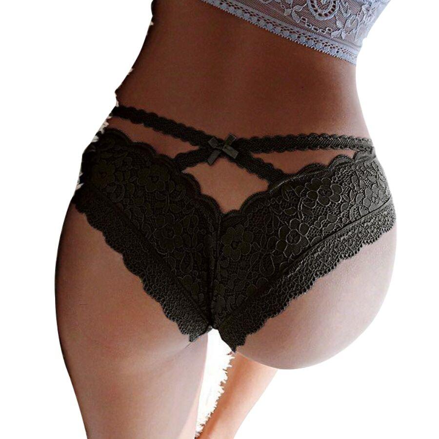 QUEEN LINGERIE - PANTIES DE ENCAJE FLORAL S/M - Optelum