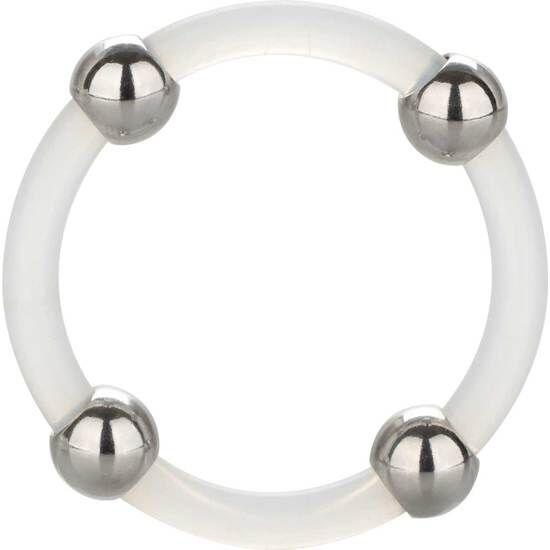 CALEXOTICS - ANILLO DE SILICONA CON CUENTAS DE ACERO TALLA L - Optelum