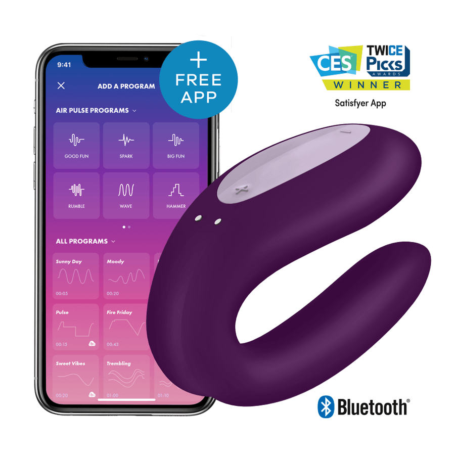 SATISFYER - DOUBLE JOY CON APP ORO NEGRO - Optelum