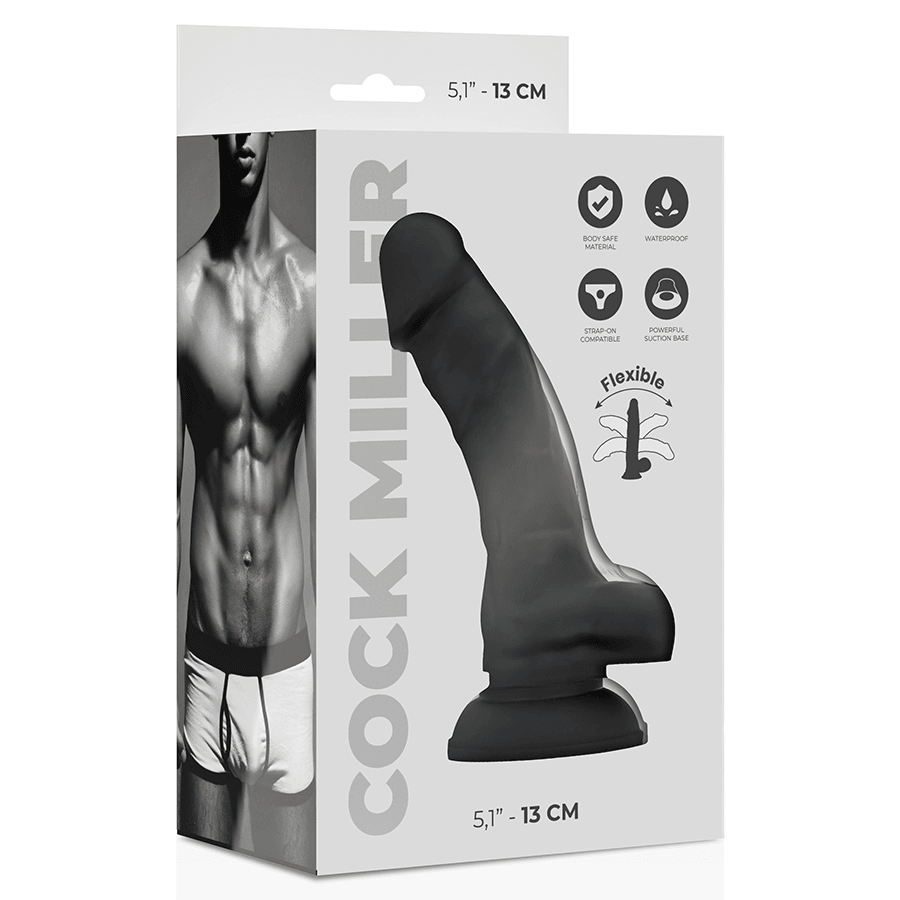 COCK MILLER - SILICONA DENSITY COCKSIL ARTICULABLE NEGRO 13 CM - Optelum