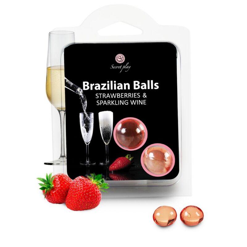 SECRETPLAY - SET 2 BRAZILIAN BALLS FRESAS CON CAVA - Optelum