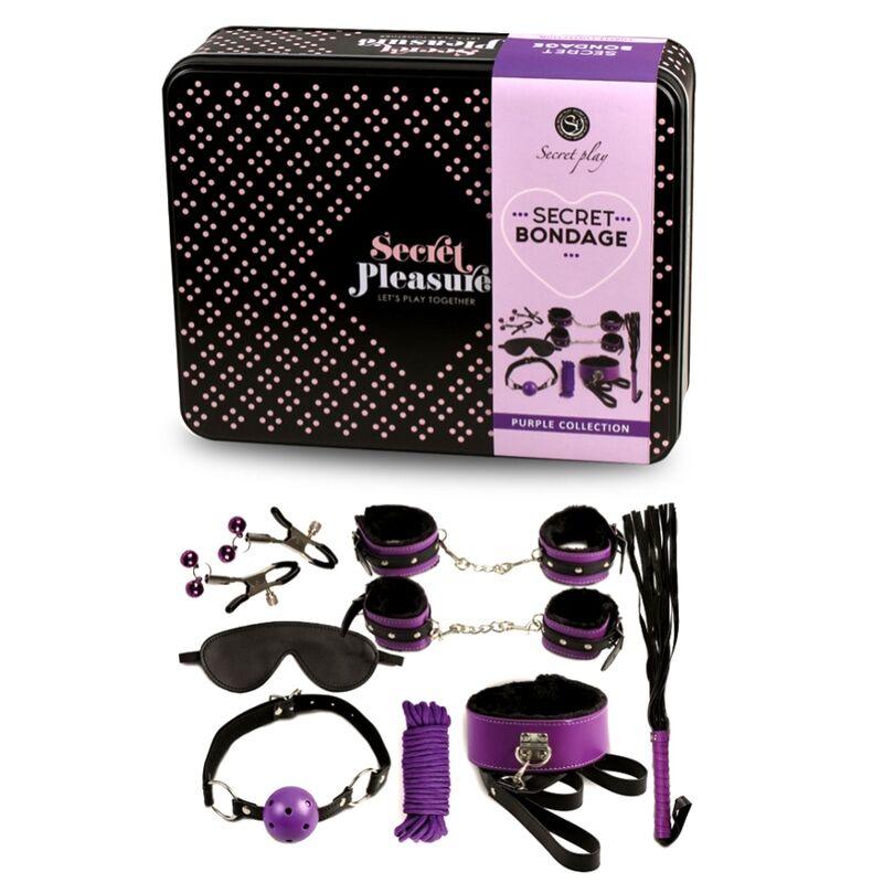 SECRETPLAY - BDSM SET 8PCS LILA / NEGRO - Optelum