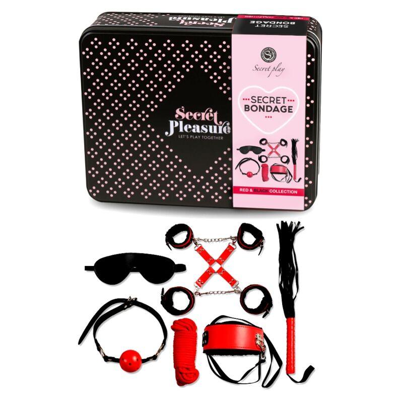 SECRETPLAY - BDSM SET 6 PIEZAS RED COLLECTION - Optelum