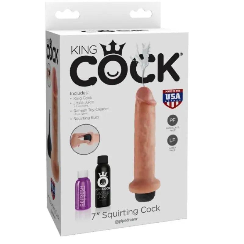 KING COCK - DILDO SQUIRTING 17.8 CM NATURAL - Optelum