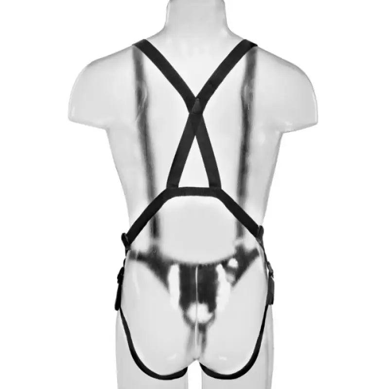 KING COCK - STRAP-ON CON DILDO HUECO 25.5 CM Y TIRANTES COLOR CARNE - Optelum