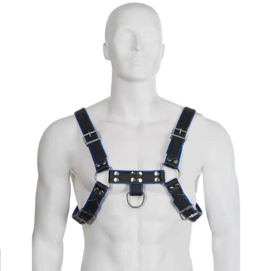 LEATHER BODY - ARNES CUERO AZUL Y NEGRO CHEST BULLDOG - Optelum