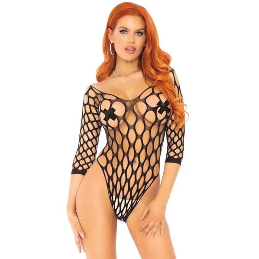 LEG AVENUE - TEDDY CON AGUJEROS TALLA UNICA - Optelum