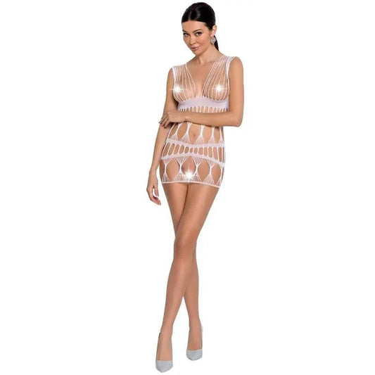 PASSION - WOMAN BS089 BODYSTOCKING BLANCO TALLA UNICA - Optelum