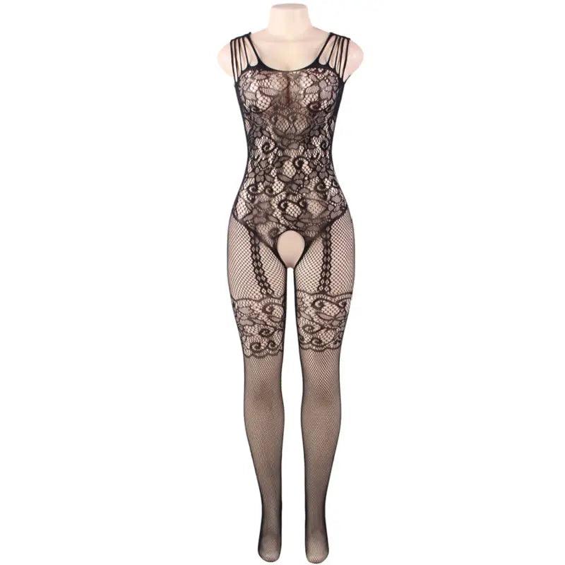 QUEEN LINGERIE - BODYSTOCKING CON ABERTURA FLORES S/L - Optelum