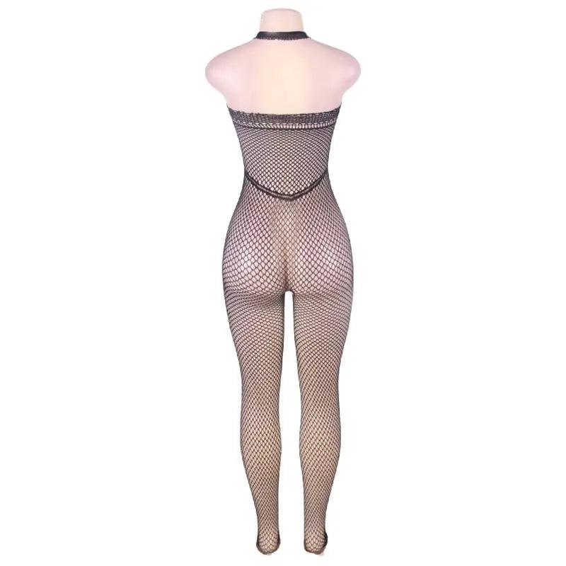 QUEEN LINGERIE - BODYSTOCKING CUELLO HALTER Y ESPALDA ABIERTA S/L - Optelum