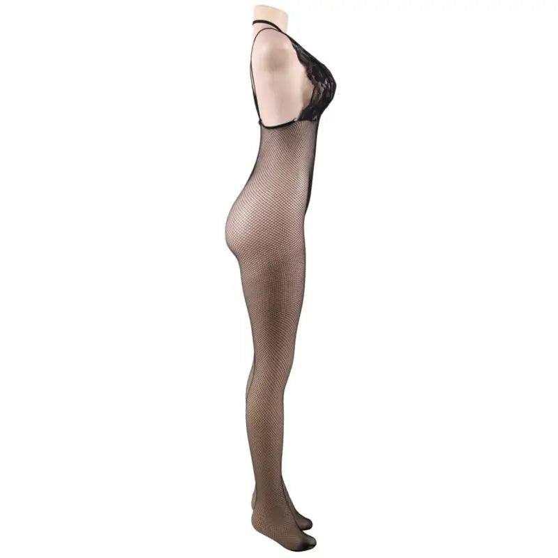 QUEEN LINGERIE - BODYSTOCKING CUERPO DE RED CON ABERTURA S/L - Optelum