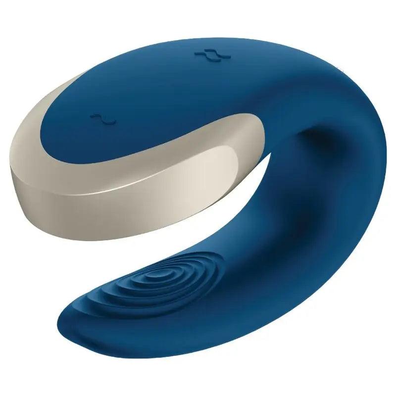 SATISFYER - APP DOUBLE LOVE VIBRADOR PAREJAS LUXURY AZUL - Optelum
