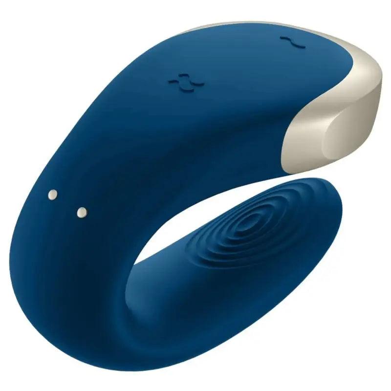 SATISFYER - APP DOUBLE LOVE VIBRADOR PAREJAS LUXURY AZUL - Optelum