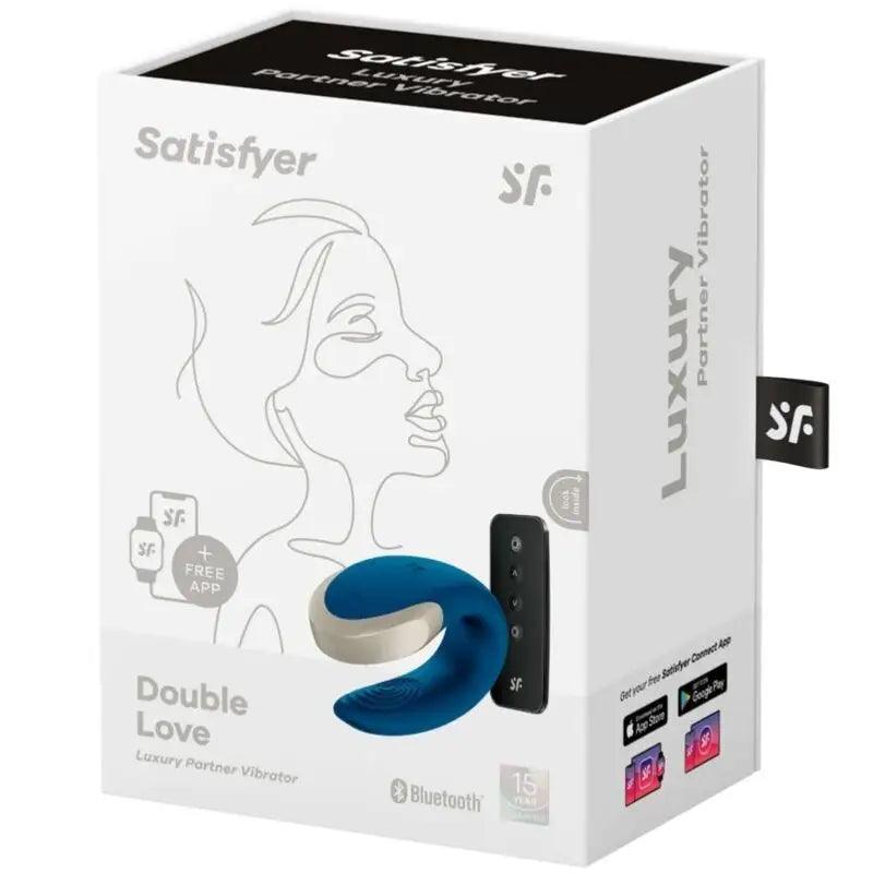SATISFYER - APP DOUBLE LOVE VIBRADOR PAREJAS LUXURY AZUL - Optelum