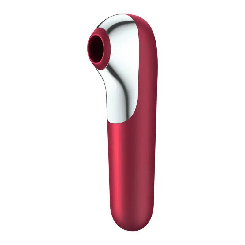SATISFYER - DUAL LOVE VIBRADOR Y SUCCIONADOR CON AIRE PULSADO ROJO - Optelum