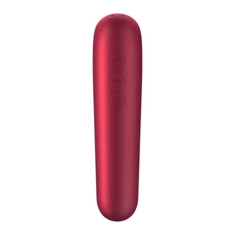 SATISFYER - DUAL LOVE VIBRADOR Y SUCCIONADOR CON AIRE PULSADO ROJO - Optelum