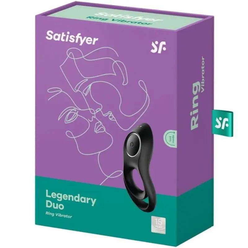 SATISFYER - LEGENDARY DUO ANILLO VIBRADOR NEGRO - Optelum