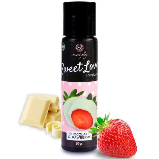 SECRETPLAY - GEL SWEET LOVE FRESA Y CHOCOLATE BLANCO 60 ML - Optelum