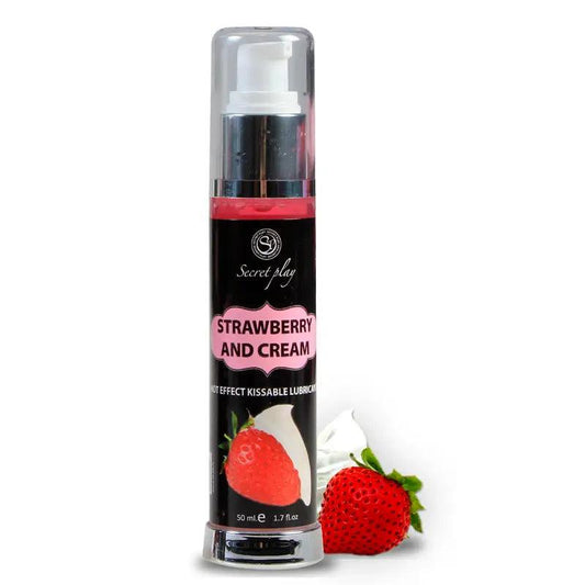 SECRETPLAY - LUBRICANTE 2-1 EFECTO CALOR FRESA&NATA 50 ML - Optelum