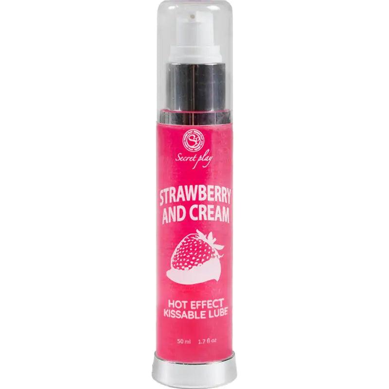 SECRETPLAY - LUBRICANTE 2-1 EFECTO CALOR FRESA&NATA 50 ML - Optelum