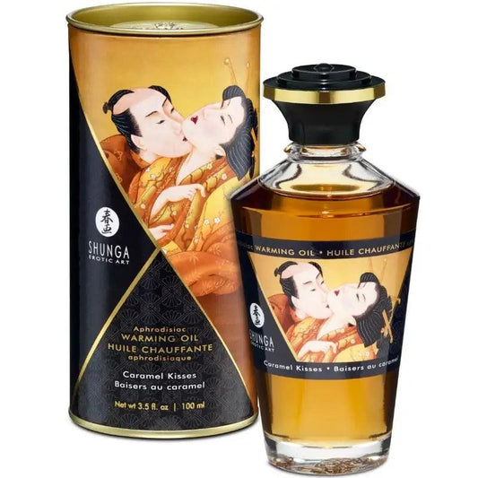 SHUNGA - ACEITE MASAJE EFECTO CALOR SABOR CARAMELO 100 ML - Optelum
