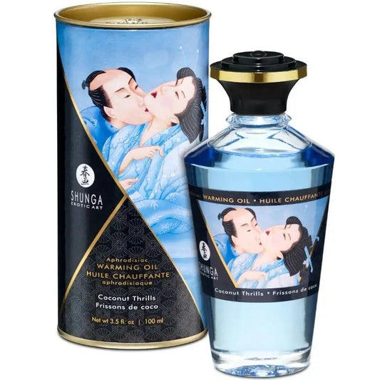 SHUNGA - ACEITE MASAJE EFECTO CALOR SABOR COCO 100 ML - Optelum