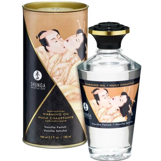 SHUNGA - ACEITE MASAJE EFECTO CALOR SABOR VAINILLA 100 ML - Optelum