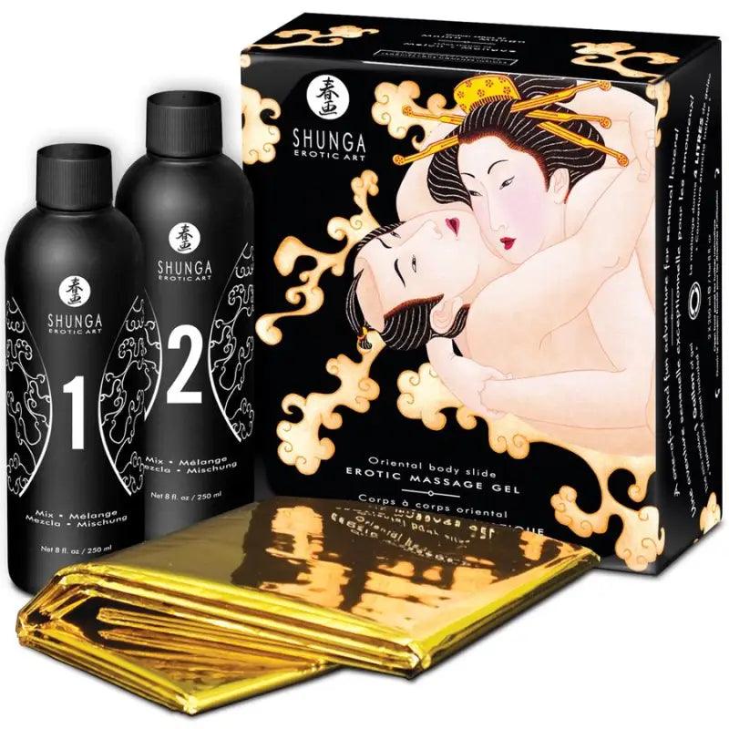 SHUNGA - GEL DE MASAJE EROTICO CUERPO A CUERPO ORIENTAL MELON MANGO - Optelum