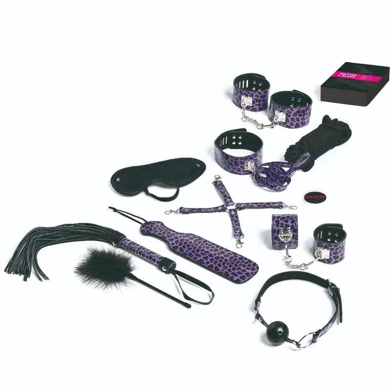 TEASE & PLEASE - JUEGO 13 ACCESORIOS BONDAGE LILA - Optelum