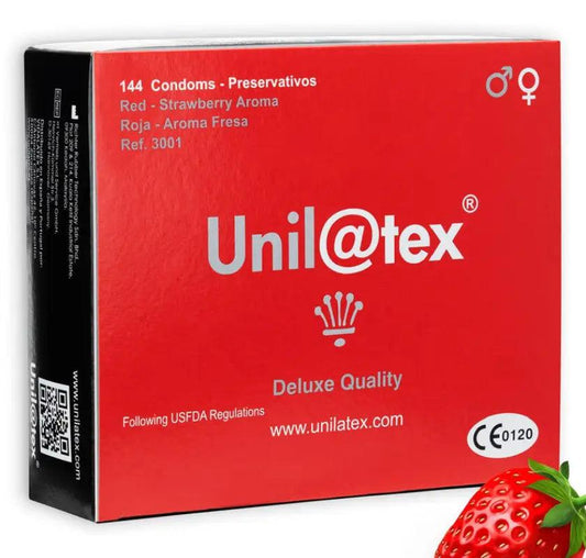 UNILATEX - PRESERVATIVOS ROJOS/FRESA 144 UDS - Optelum