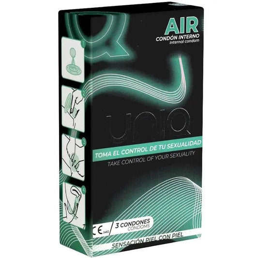 UNIQ - AIR PRESERVATIVO FEMENINO SIN LATEX 3 UNIDADES - Optelum